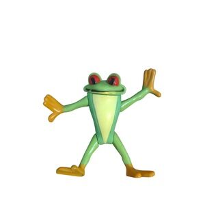 Rainforest Cafe Red Eyed Tree Frog PVC Action Figure Toy Green Orange 2646-21364